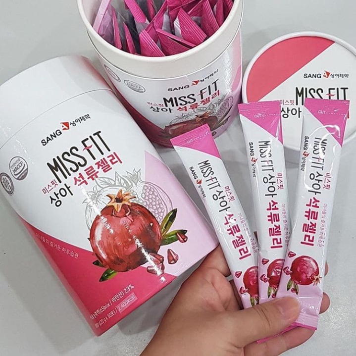 Collagen Thạch Lựu Sanga Miss Fit Hàn Quốc Hương Vị Trái Cây Chính Hãng Hộp 30 Gói