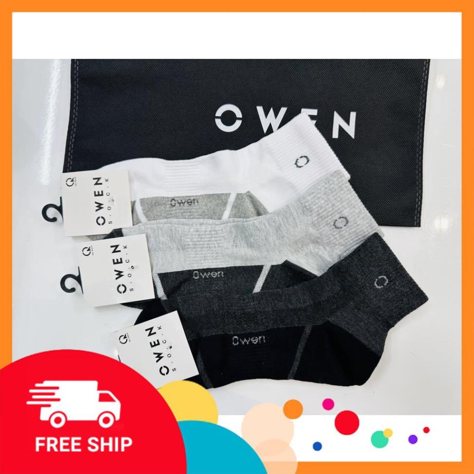 OWEN - Tất nam cao cấp OWEN cổ trung chính hãng phối bàn chân 100% cotton