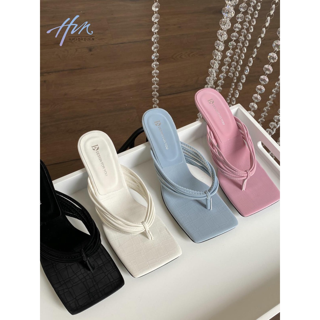 Giày Sandal Cao Gót Mũi Vuông Quai Mảnh Thời Trang Mùa Hè Dành Cho Nữ