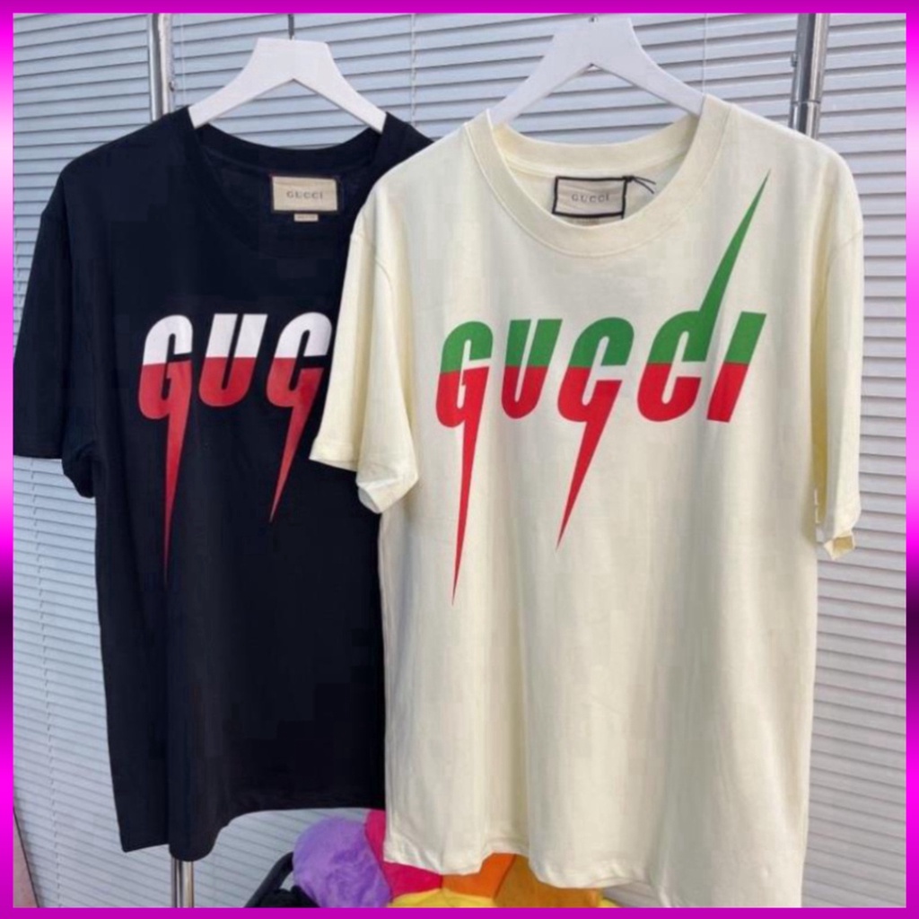 [FREE SHIP] Áo Thun Gugci Tia Sét Unisex Tay Lỡ Form Rộng. Áo Phông Phom Rộng Nữ Giá Rẻ In Hình Chữ Màu Sắc Thời Trang G | BigBuy360 - bigbuy360.vn