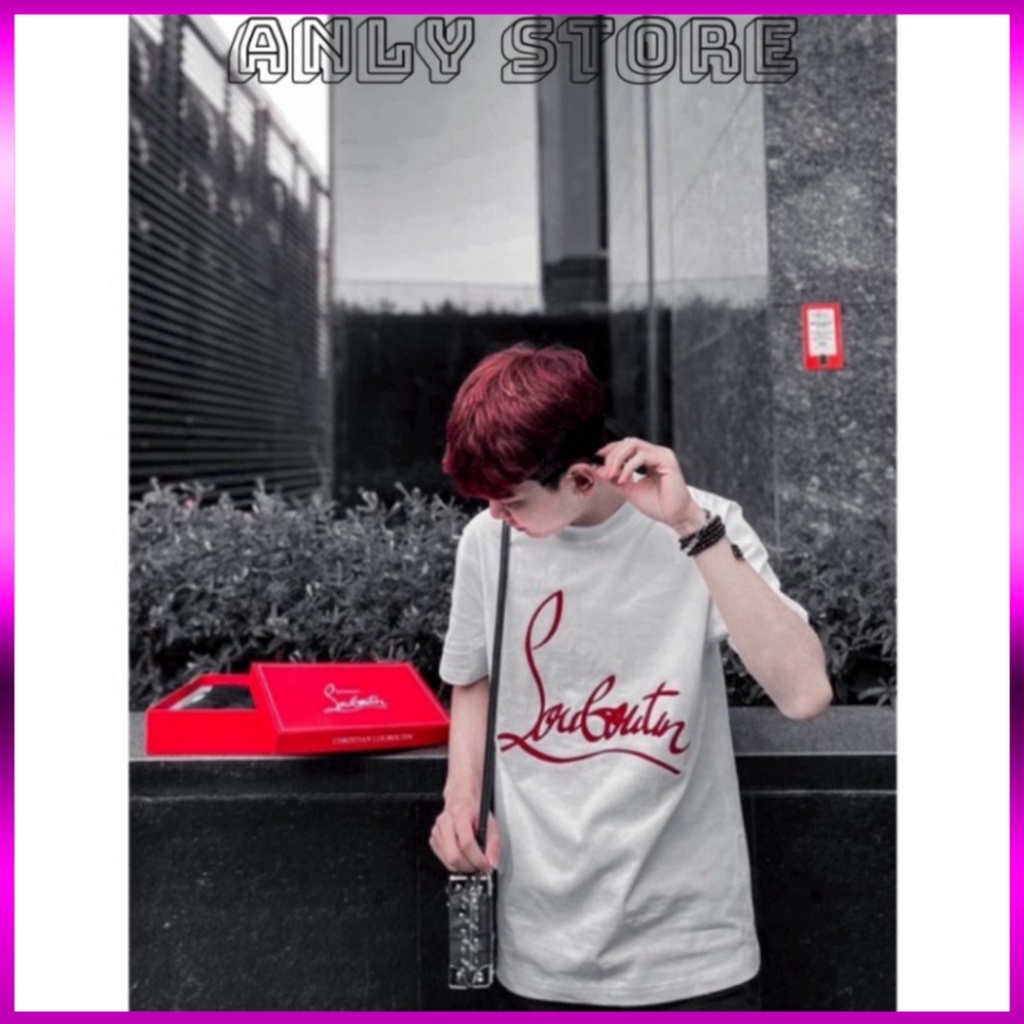Áo Phông Nam Nữ Premium Cotton In Chữ Louboutin Logo Đỏ Hai Mặt - Áo Thun Nam Nữ Form Rộng Unisex. Giá sinh viên * | BigBuy360 - bigbuy360.vn