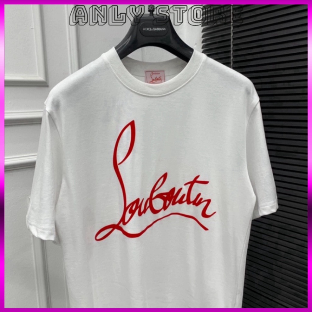 Áo Phông Nam Nữ Premium Cotton In Chữ Louboutin Logo Đỏ Hai Mặt - Áo Thun Nam Nữ Form Rộng Unisex. Giá sinh viên * | BigBuy360 - bigbuy360.vn