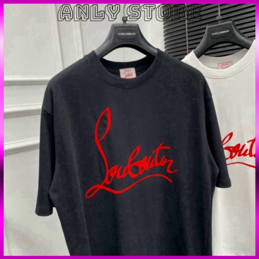 Áo Phông Nam Nữ Premium Cotton In Chữ Louboutin Logo Đỏ Hai Mặt - Áo Thun Nam Nữ Form Rộng Unisex. Giá sinh viên * | BigBuy360 - bigbuy360.vn