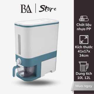 BA Thùng đựng gạo thông minh công nghệ nhật bản CECILA - chống ẩm, chống mối mọt, dung tích 12kg - Bảo Anh