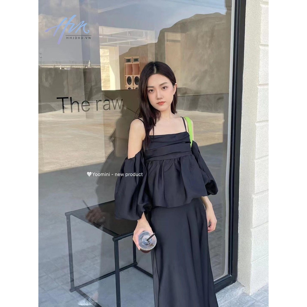 Áo Kiểu Trễ Vai Tay Phồng Phong Cách Pháp Thời Trang Xinh Xắn Cho Nữ