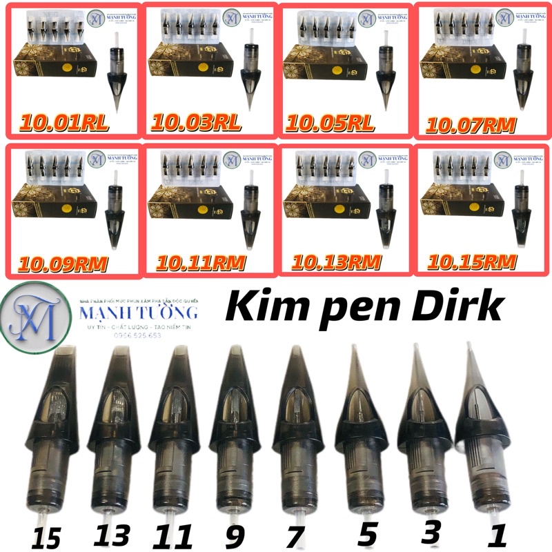 kim máy pen DIrk 1.3.5.7.9.11.13.15 phun môi và tattoo