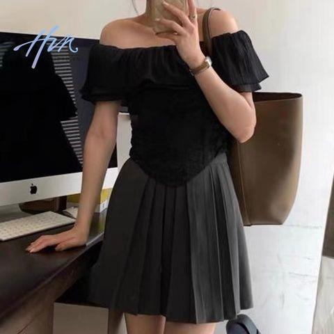 Áo Kiểu Không Tay Phối Bèo Nhún Phong Cách Phương Tây Thời Trang Mùa Hè Cho Nữ