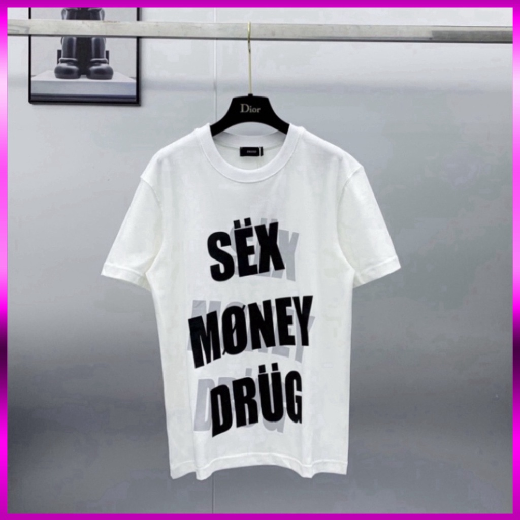 Áo phông nam nữ Premium Cotton in nổi chữ Sex Money Drug bóng mờ cổ bo dày dặn phong cách streetwear Giá sinh viên * | BigBuy360 - bigbuy360.vn