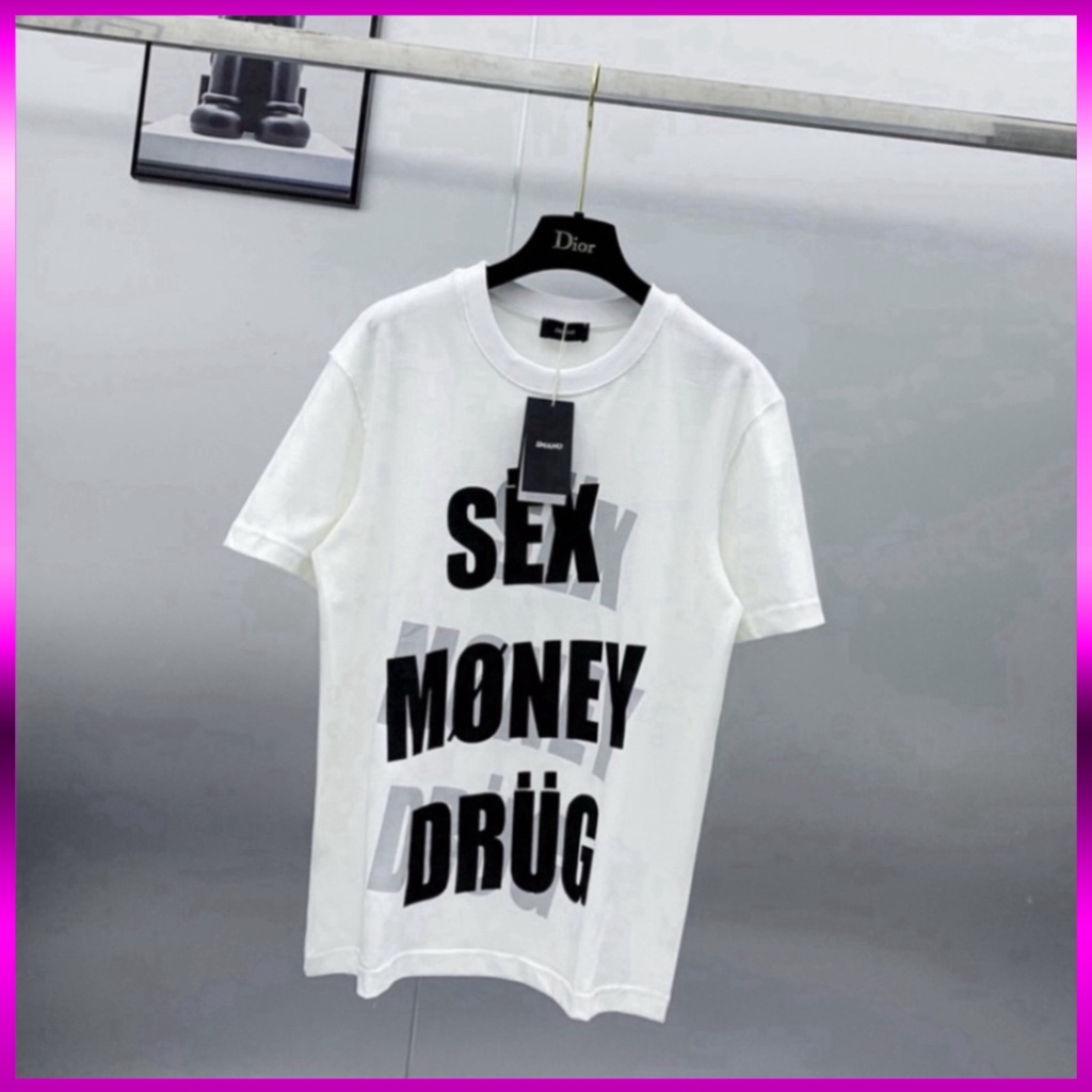 Áo phông nam nữ Premium Cotton in nổi chữ Sex Money Drug bóng mờ cổ bo dày dặn phong cách streetwear Giá sinh viên * | BigBuy360 - bigbuy360.vn