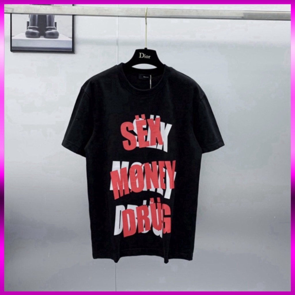 Áo phông nam nữ Premium Cotton in nổi chữ Sex Money Drug bóng mờ cổ bo dày dặn phong cách streetwear Giá sinh viên * | BigBuy360 - bigbuy360.vn