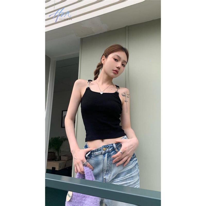 Áo Hai Dây Dáng Ôm Thiết Kế Chữ I Dễ Phối Đồ Cho Nữ