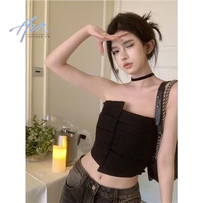 Áo Ống Ôm Dáng Màu Đen Quyến Rũ Dành Cho Nữ