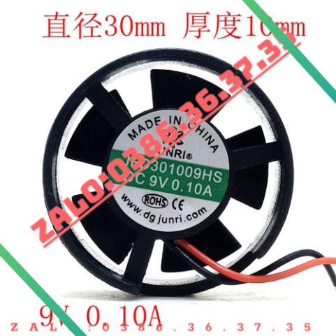 Quạt Tản Nhiệt 3cm 3010 9V Hình Tròn Bằng Thủy Lực Không Có Đèn LED + Giá Đỡ Treo Cho Xe Hơi 3010