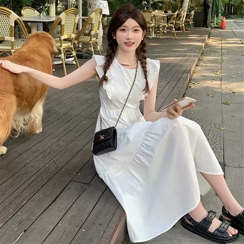 Đầm Dài Qua Gối Ôm Eo Phong Cách Pháp Thời Trang Mùa Hè Cho Nữ