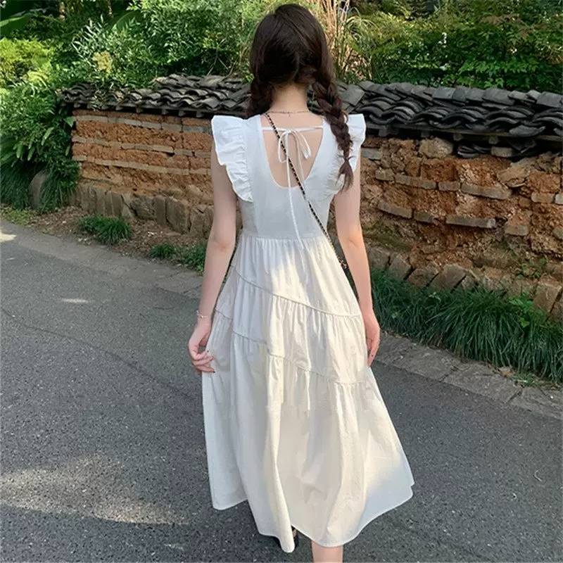 Đầm Dài Qua Gối Ôm Eo Phong Cách Pháp Thời Trang Mùa Hè Cho Nữ