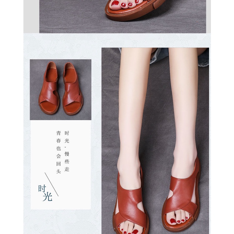 Giày Lười Đế Mềm Phẳng Hở Ngón Mùa Hè 2022 Phong Cách Cổ Điển Cho Nữ