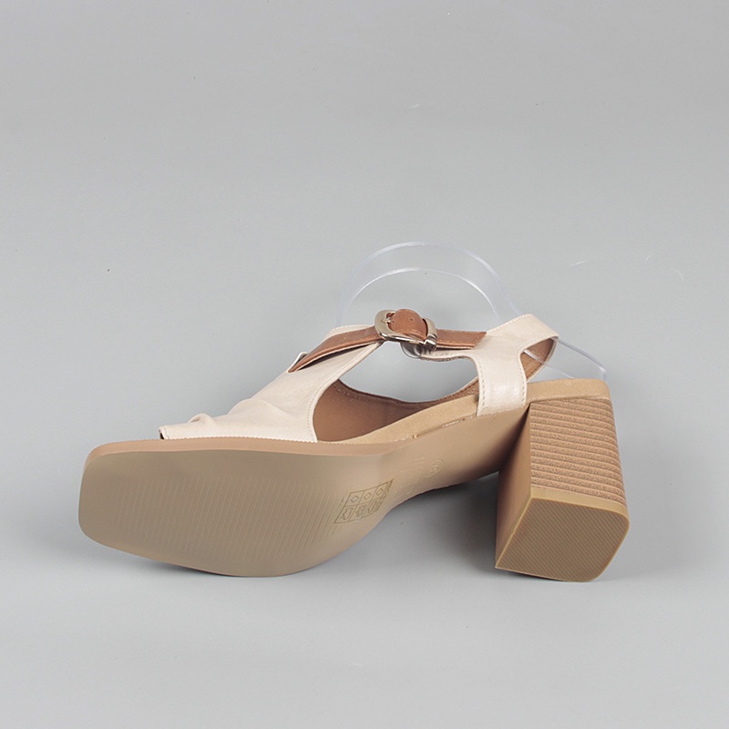 Hàng Mới Về Mới Giày Cao Gót Mũi Vuông Hở Ngón Thời Trang Mùa Hè 2023 Dành Cho Nữ