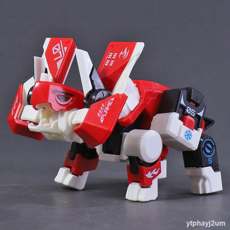 Biến Dạng Khối Lập Phương Mô Hình Đồ Chơi Khủng Long Khối Lập Phương Rubik Triceratops Mech Beast Trẻ Em Bé Xếp Hình Tyr