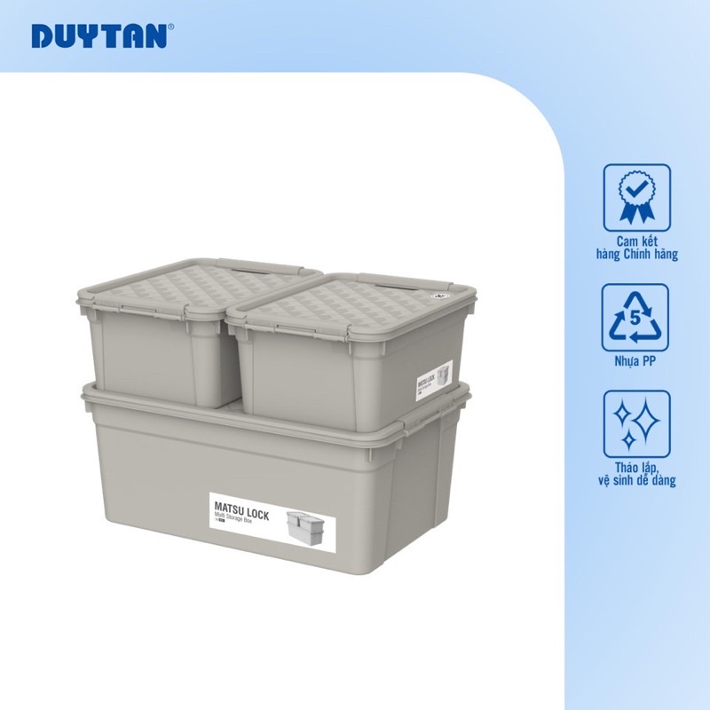 Combo Bộ thùng lưu trữ đa năng Matsu Lock 2 size 15L 45L