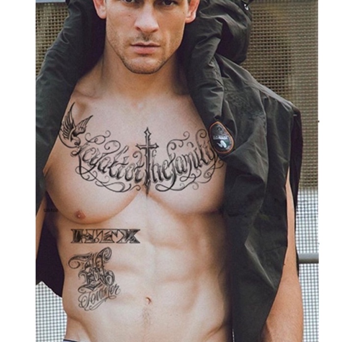 Hình xăm dán ma thuật lên hình trong 24h tattoo kín ngực 15x26cm- lưu hình trên 15 ngày