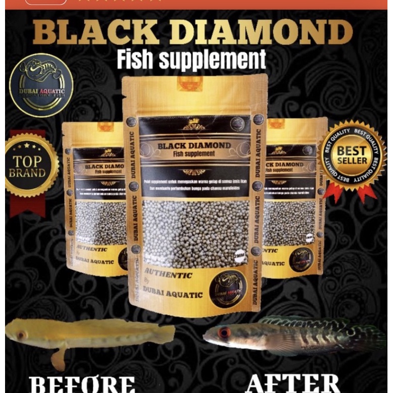 Viên Black Diamond Blod Diamond thức ăn cá lóc cảnh hỗ trợ lên viền,vảy và màu sắc.