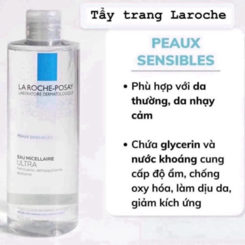 Nước tẩy trang La Roche Posay 400ml dành cho da dầu, da nhạy cảm, Senya Cosmetics
