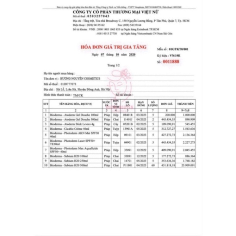 Kem Chống Nắng Bioderma Aquafluid Photoderm Max SPF50+ 40ml dành cho da dầu da mụn da nhạy cảm Senya Cosmetics