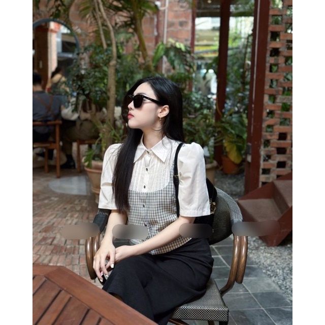 SỈ ÁO SƠ MI KẺ CARO PHỐI TAY TRẮNG CHO NỮ Q923644