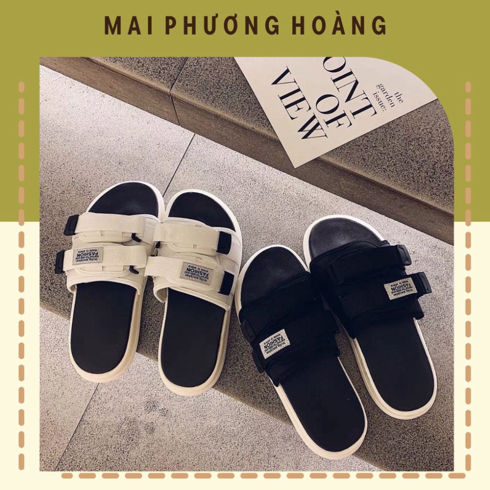 S1 Dép lê quai ngang nam nữ phong cách ullzang unisex 2 quai dán Hàn Quốc .