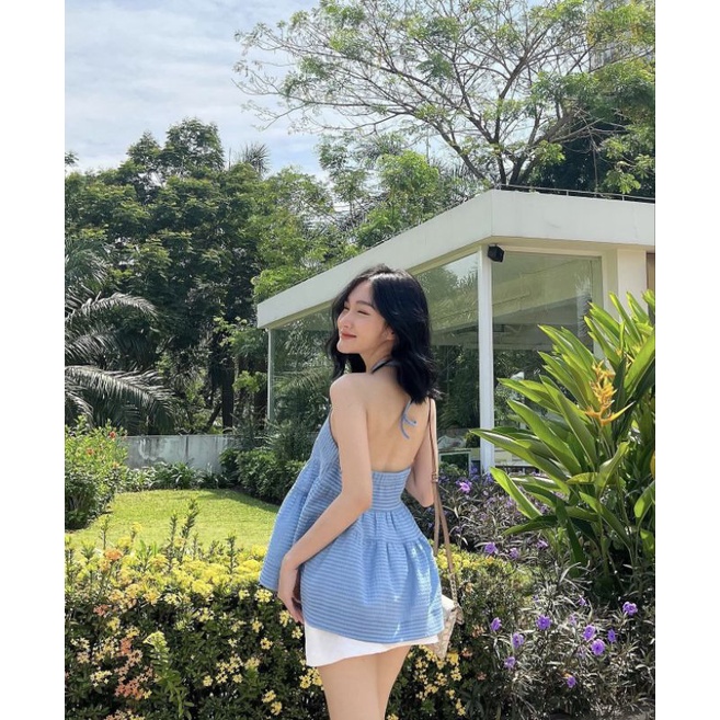 ÁO BABY DOLL CỔ YẾM HỞ LƯNG