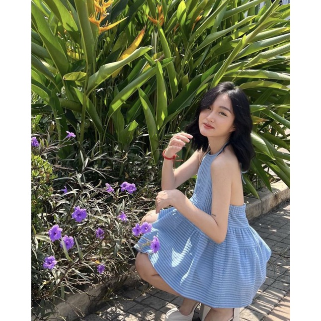 ÁO BABY DOLL CỔ YẾM HỞ LƯNG