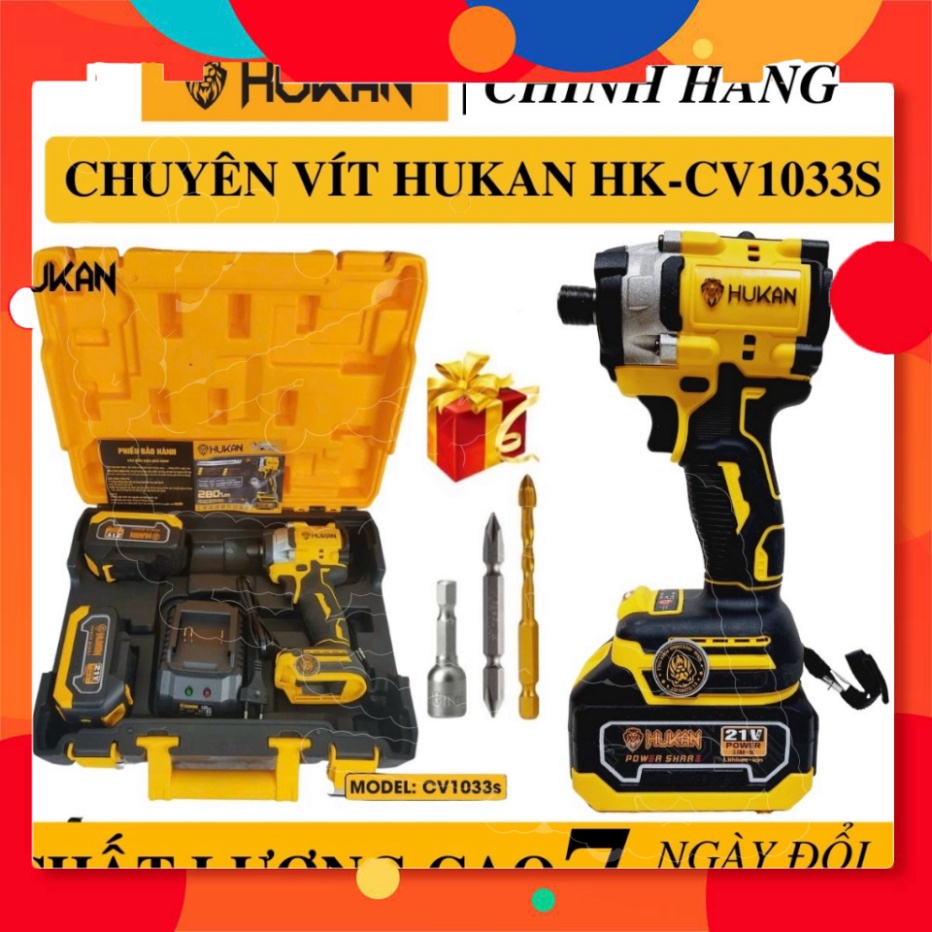 Máy chuyên vít Hukan HK-CV1033S - Máy bắn vít Hukan không chổi than - Chân pin phổ thông - Chính hãng