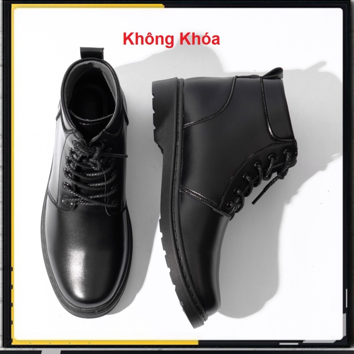 (New) Giày đốc nam cổ cao da mềm, đế cao khâu đế thanh lịch, giày boots da nam mẫu mới thời trang đi làm đi học đi chơi