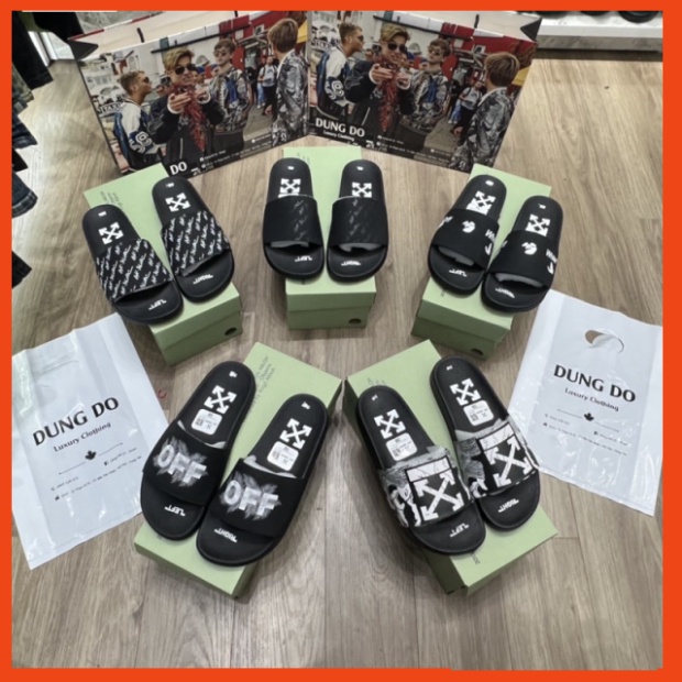Dép lê off.whitee quai da siêu nét full box như ảnh - Dép nam quai da đỉnh cao kèm video tại shop