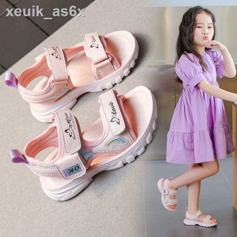 ☁▬✢Qitong Giày Sandal Bé Gái Thể Thao 2023 Thời Trang Mùa Hè Mới Big Boy Công Chúa Trẻ Em Đáy Mềm Xu Hướ