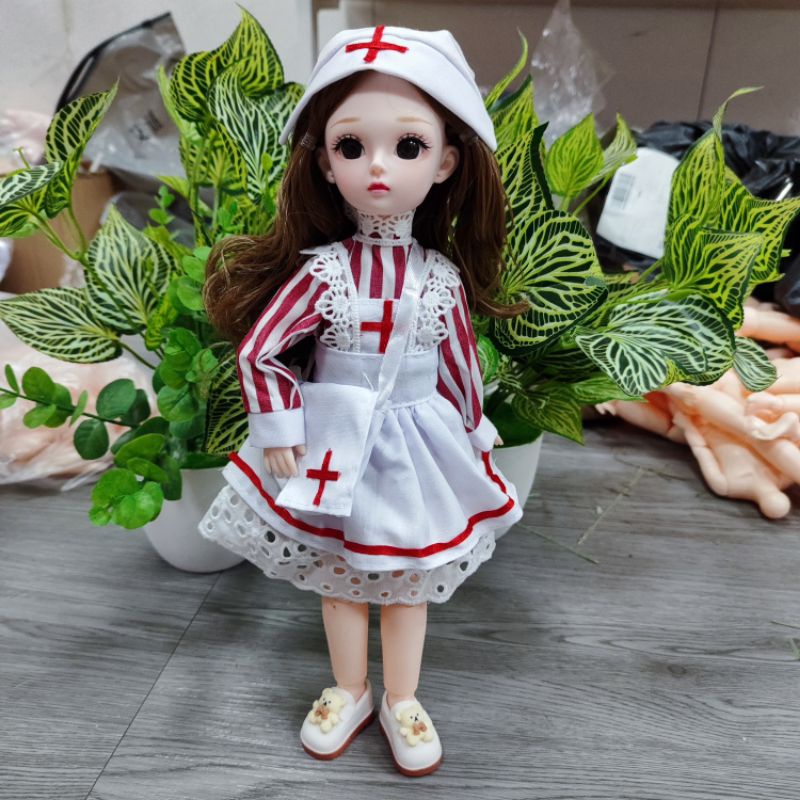 búp bê y tá viên đang làm nhiệm vụ có bán lẻ đồ cao 30cm