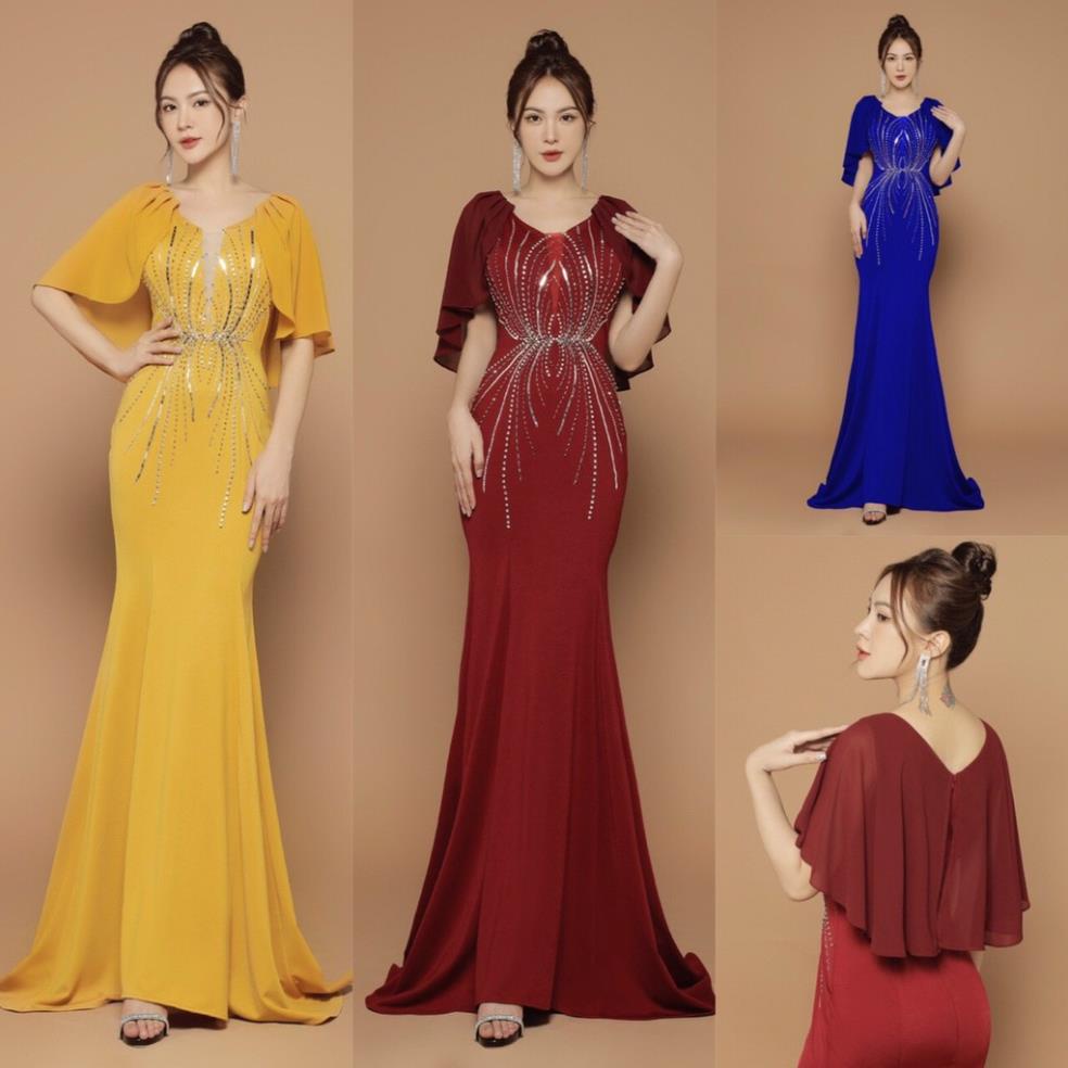 Đầm dạ hội tay choàng kết Hoa Sen CAO CẤP