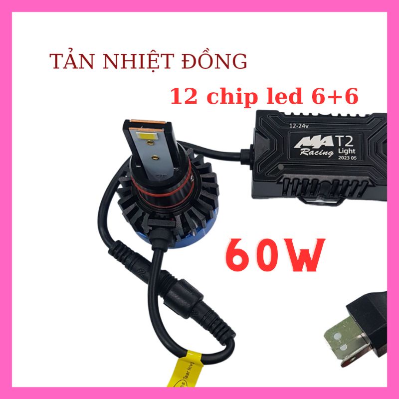 Bóng pha led bi cầu Mini T2 Light chân H4
