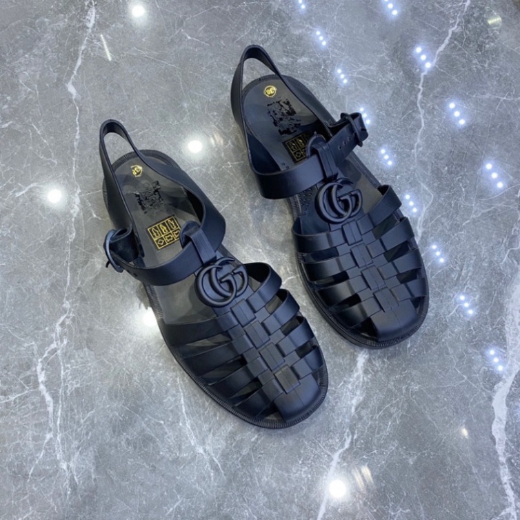 Dép dọ nam GC quai hậu nam sandal GC mặt kim loại đế đúc quai cao su non
