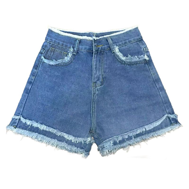 Quần Short Denim Jiashucheng Lưng Cao Ống Rộng Phong Cách Hàn Quốc Thời Trang Mùa Hè 2023 Mới
