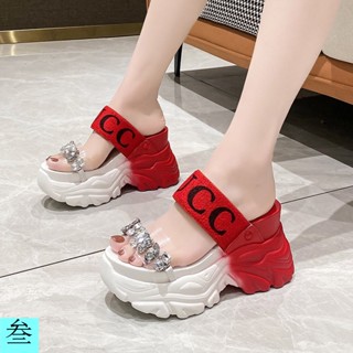 Dép Đế Xuồng Quai Trong Suốt Đính Đá Thời Trang Mùa Hè Dành Cho Nữ