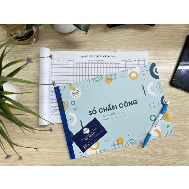 Sổ Chấm Công Khổ A4, giấy dày, 50 tờ/quyển