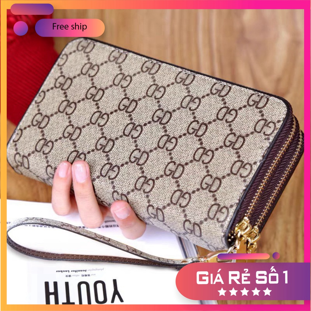 VÍ DA NỮ , BÓP NỮ CẦM TAY 2 KHOÁ GDA89