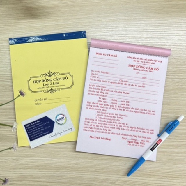 Hợp đồng CẦM ĐỒ - 2 liên - khổ A5