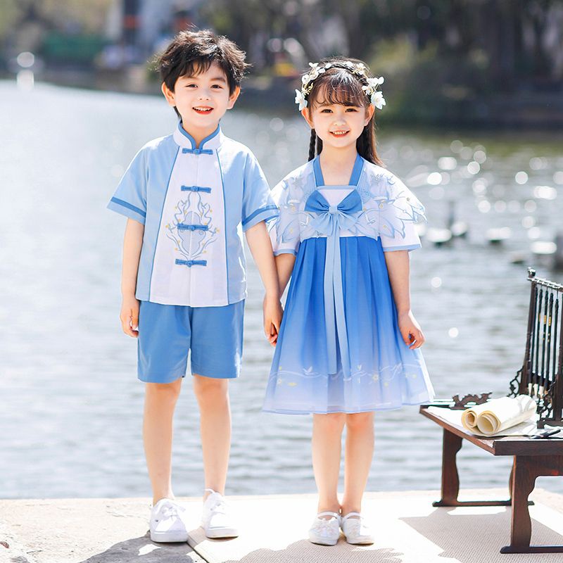 ✙Lớp đồng phục Văn hóa Trung Quốc phù hợp với gia nhỏ biểu diễn học sinh mẫu giáo sáu một quần áo