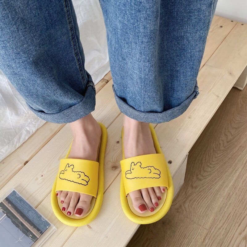 Dép Đi Trong Nhà Mềm Mại Thoải Mái Chống Trượt Chống Mài Mòn Phong Cách Hàn Quốc Cho Nữ