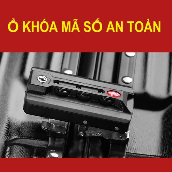 Vali khung nhôm khóa sập cao cấp chống vỡ, chống trộm size 20 inch 24 inch 26 inch
