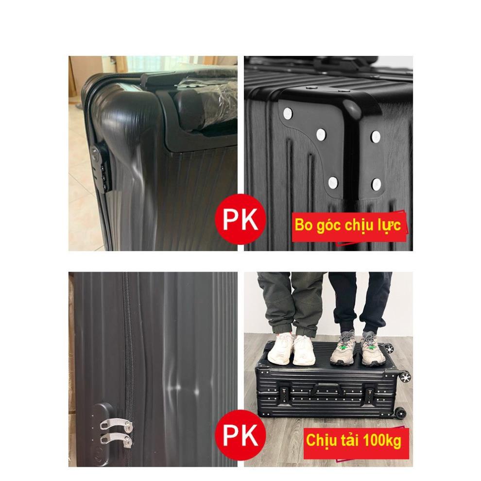 Vali khung nhôm khóa sập cao cấp chống vỡ, chống trộm size 20 inch 24 inch 26 inch