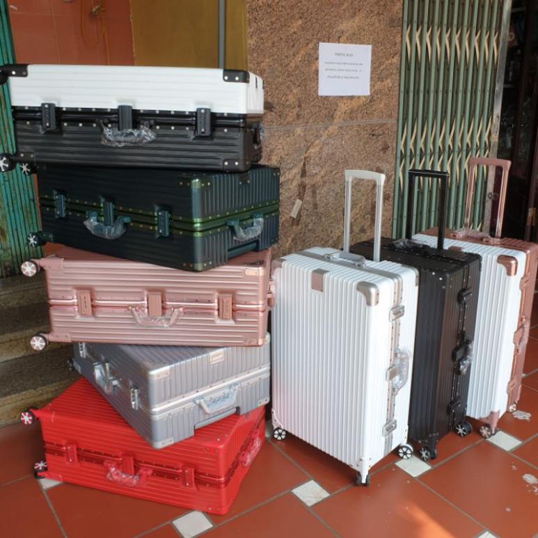 Vali khung nhôm khóa sập cao cấp chống vỡ, chống trộm size 20 inch 24 inch 26 inch