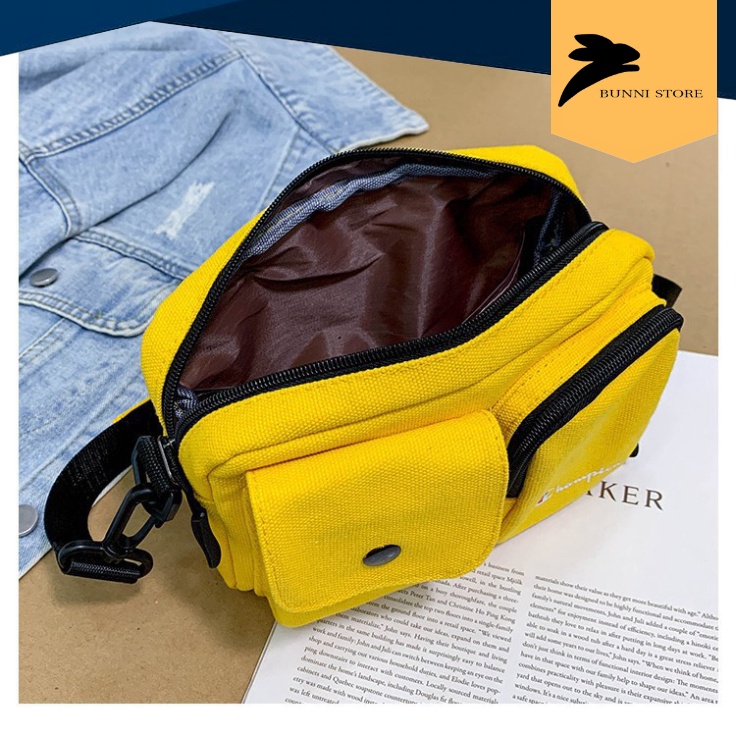 Túi đeo chéo vải canvas dày dặn Champions✅FREESHIP✅| Túi đeo chéo mini Shoulder Bag